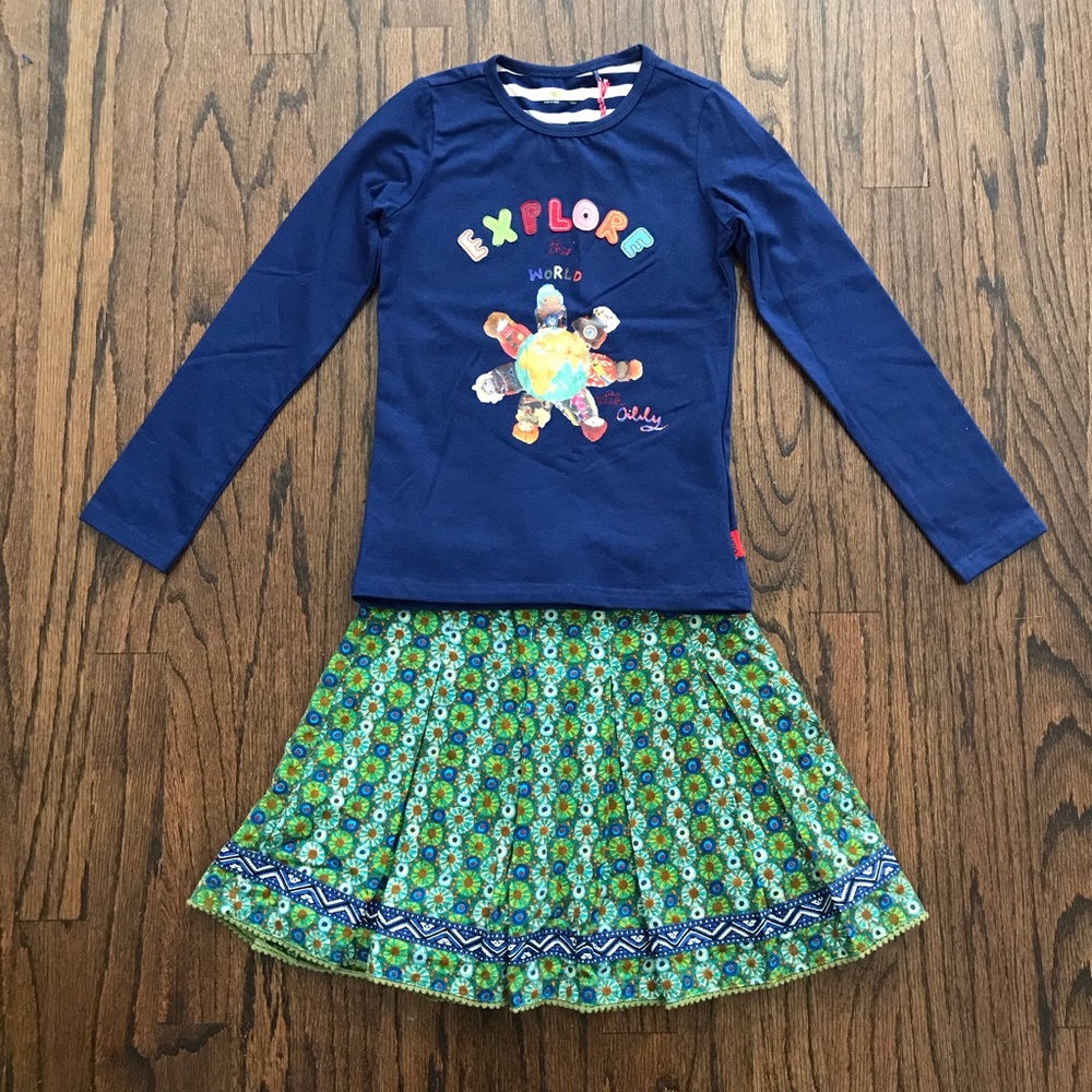 Oilily World Explorer Tee + Skirt Set
